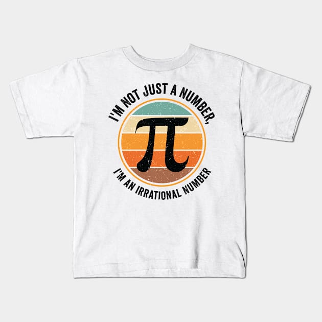 Pi Day Retro Mathematics Pi Symbol Math Number Kids T-Shirt by Tom´s TeeStore